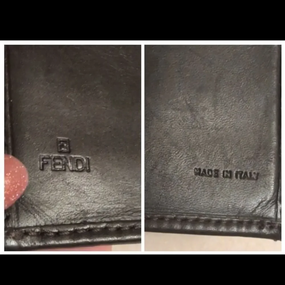 Authentic Fendi Brown Zucca Wallet Tri-Fold Long Brown Leather Canvas AF52695